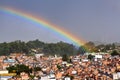 Rainbow over slum, Sao Paulo, Brazil