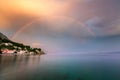 Rainbow over the Small Village in Omis Riviera after the Rain, D