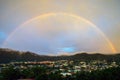 Rainbow over sub urban area of Ampang, Kuala Lumpur Royalty Free Stock Photo