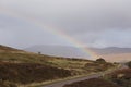 Rainbow over the Sutherland Hills in Highland Scotland, UK Royalty Free Stock Photo