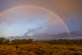 Rainbow Over the Tetons in Fall Royalty Free Stock Photo