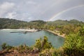 Rainbow Over Tropical Island Royalty Free Stock Photo