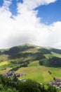 Rainbow over valley with Schattberg Mountain, Saalbach-Hinterglemm, Austria Royalty Free Stock Photo