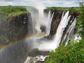 Rainbow over Victoria Falls on Zambezi River Royalty Free Stock Photo
