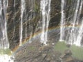 Rainbow over Victoria Falls on Zambezi River Royalty Free Stock Photo