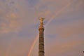 Rainbow over Victory Column (Siegessaule), Berlin Royalty Free Stock Photo