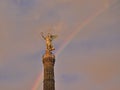 Rainbow over Victory Column (Siegessaule), Berlin Royalty Free Stock Photo