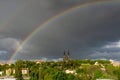 A rainbow over Vysehrad Castle, Prague Royalty Free Stock Photo