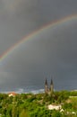 A rainbow over Vysehrad Castle, Prague Royalty Free Stock Photo