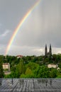 A rainbow over Vysehrad Castle, Prague Royalty Free Stock Photo