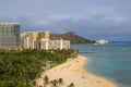 Rainbow over Waikiki Beach. Oahu, Hawaii Royalty Free Stock Photo