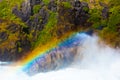 Rainbow over a waterfall, Torres del Paine National Park, Patagonia, Chile, South America Royalty Free Stock Photo