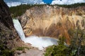 Rainbow over the waterfall in Yellowstone Royalty Free Stock Photo