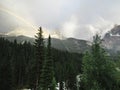 A rainbow over the Yoho Valley in BC