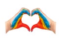 Rainbow paint hand lgbt symbol isolated on the white background