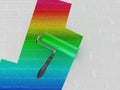 Rainbow paint roller Royalty Free Stock Photo