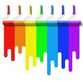Rainbow paint roller brush Royalty Free Stock Photo