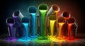 Rainbow Paint Splash from Buckets Royalty Free Stock Photo