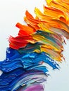 A rainbow of paint on a white surface Royalty Free Stock Photo