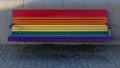 Rainbow Painted Bench