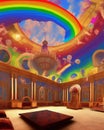 Rainbow palace, colours and space