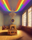 Rainbow palace, colours and space