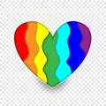 Rainbow paper cut heart colors LGBT or GLBT pride