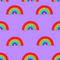 Rainbow pattern. Vector seamless pattern with rainbows. Spectrum colors