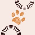 Rainbow and paw prints symbol