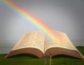 Rainbow of peace bible Royalty Free Stock Photo