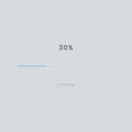 Rainbow 30 pecent loading sign vector illustration on grey background. Light blue loading bar in progress symbol, icon, banner.