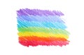 Rainbow pencil hatching on white background