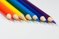 Rainbow pencil tips horizontal slant