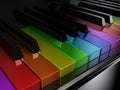 The rainbow piano Royalty Free Stock Photo