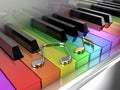 The rainbow piano Royalty Free Stock Photo