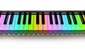 Rainbow piano keyboard