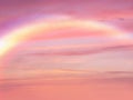 Rainbow Pink sunset sun light on clouds sky sun beam clouds  nature background Royalty Free Stock Photo