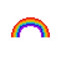 Rainbow pixel art icon, pixel illustration