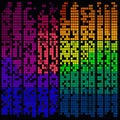 Rainbow Pixel Art pattern for Technology abstract background.