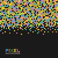 Rainbow pixel on a black background. Colored mash squares Digitale geometric style. Mosaic grid. Vector Royalty Free Stock Photo