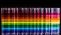 A rainbow plaid patterned textile with abstract striped design generated by AI