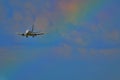 Rainbow plane Royalty Free Stock Photo