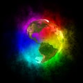 Rainbow planet Earth - America Royalty Free Stock Photo