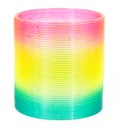 Rainbow plastic spring isolated on white background