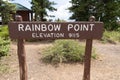 Rainbow Point at Bryce Canyon National Park sign Royalty Free Stock Photo