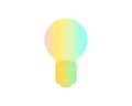 Rainbow polygon light burb for innovation or creative symbol Royalty Free Stock Photo
