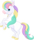 Rainbow Pony Rearing Up Royalty Free Stock Photo