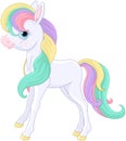 Rainbow Pony Sitting Royalty Free Stock Photo