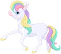 Rainbow Pony Walking Royalty Free Stock Photo