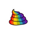 Rainbow poo doodle icon,  illustration Royalty Free Stock Photo